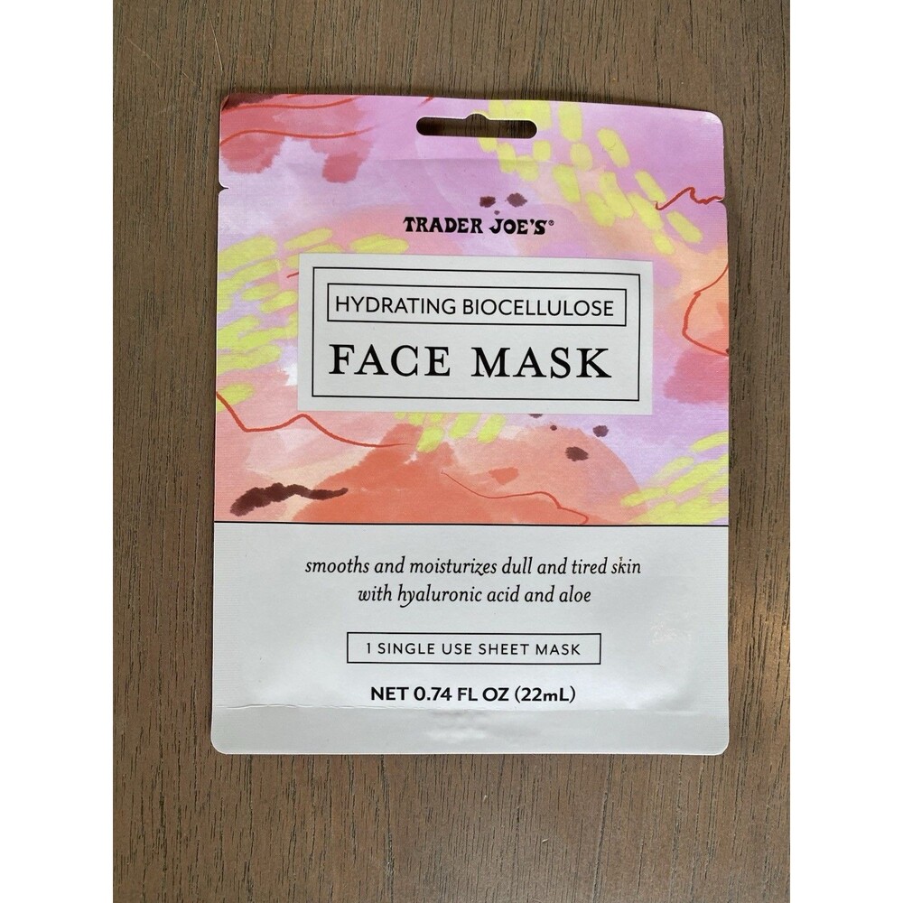 Trader Joe's Hydrating Biocellulose Face Mask Set of 2 Masks Ships Quick - Picture 4 of 6